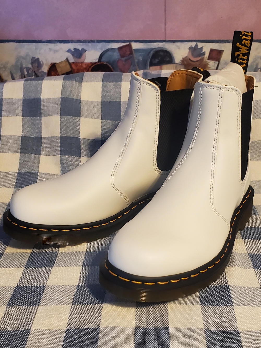 Dr. Martens White 2976 Bex Smooth Leather Chelsea Boots, NWOT